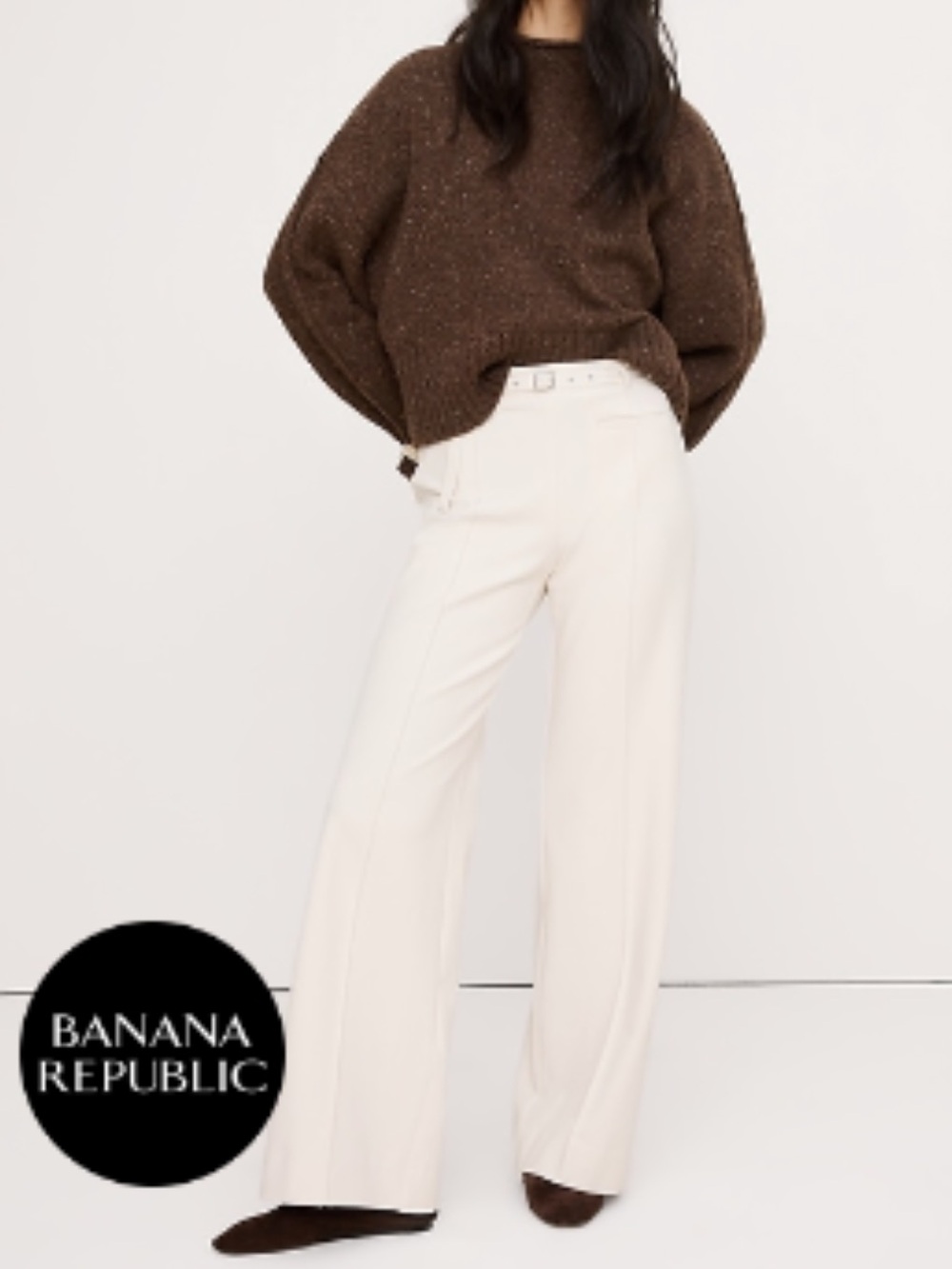 Banana Republic Mid-Rise Wide-Leg City Stretch Pant